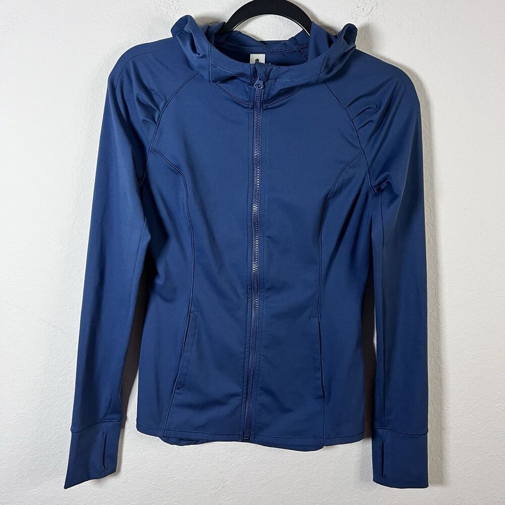 Yogalicious Lux Blue Womens Full Zip Athletic Jacket Size Small